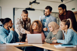 small group of adult students