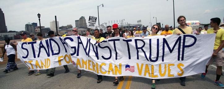 anti trump rally in the streets